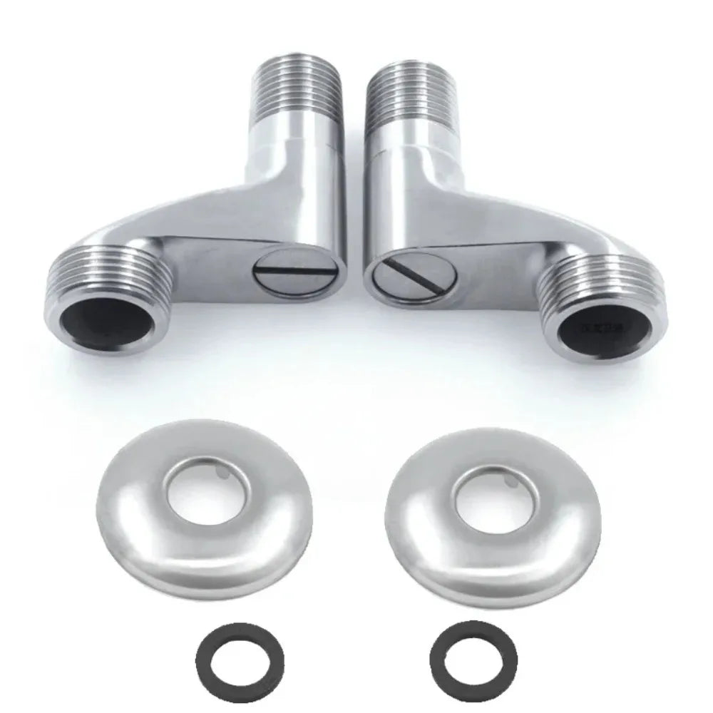 Width Adjustable Angle Valve Replacement Shower Faucet Adapter Part Stainless steel Wall Mounted Bathroom Accessories 2Pcs/Set Oasis Select
