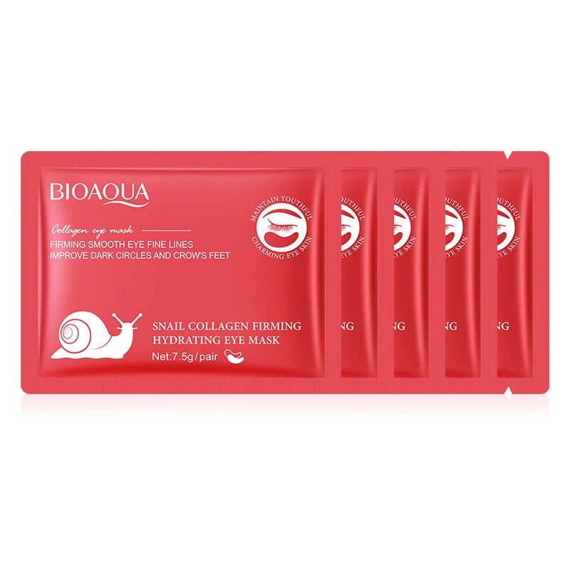 BIOAQUA Snail Collagen Eye Mask – Dark Circles & Anti-Aging Eye Treatment Mask Oasis Select Snail 5p
