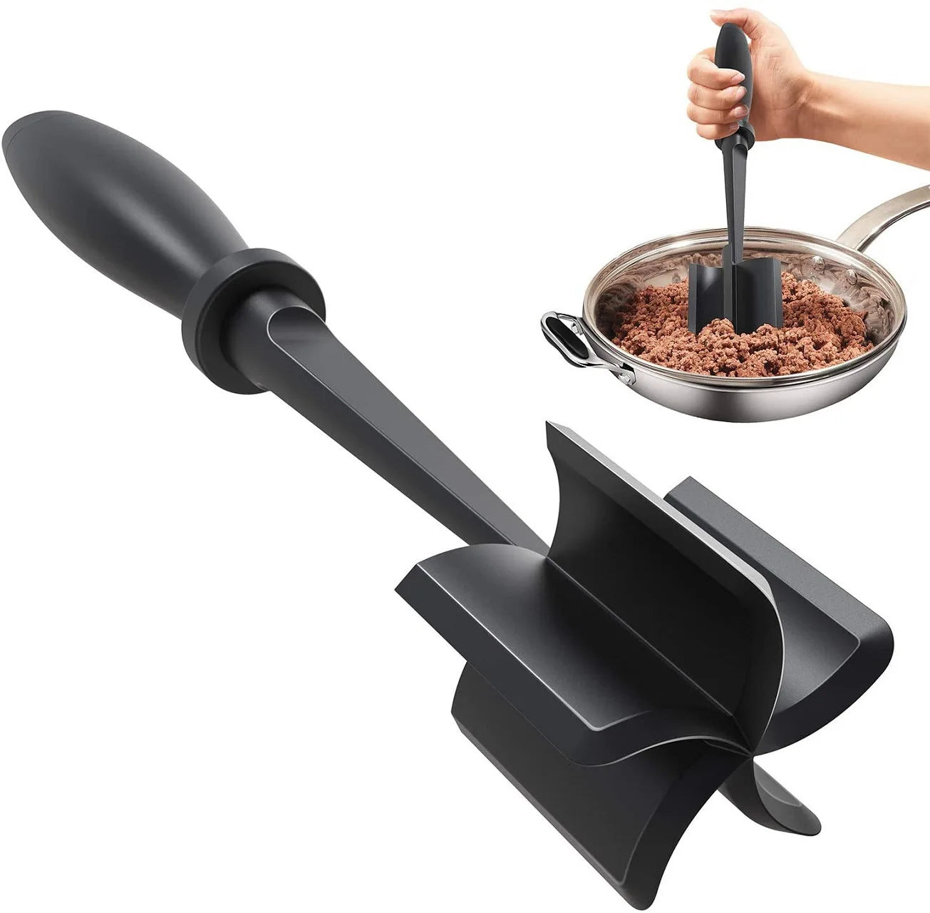 1pc Meat Chopper, Hamburger Chopper, Premium Heat Resistant Masher And Smasher For Hamburger Meat, Ground Beef, Ground Turkey Oasis Select Default Title