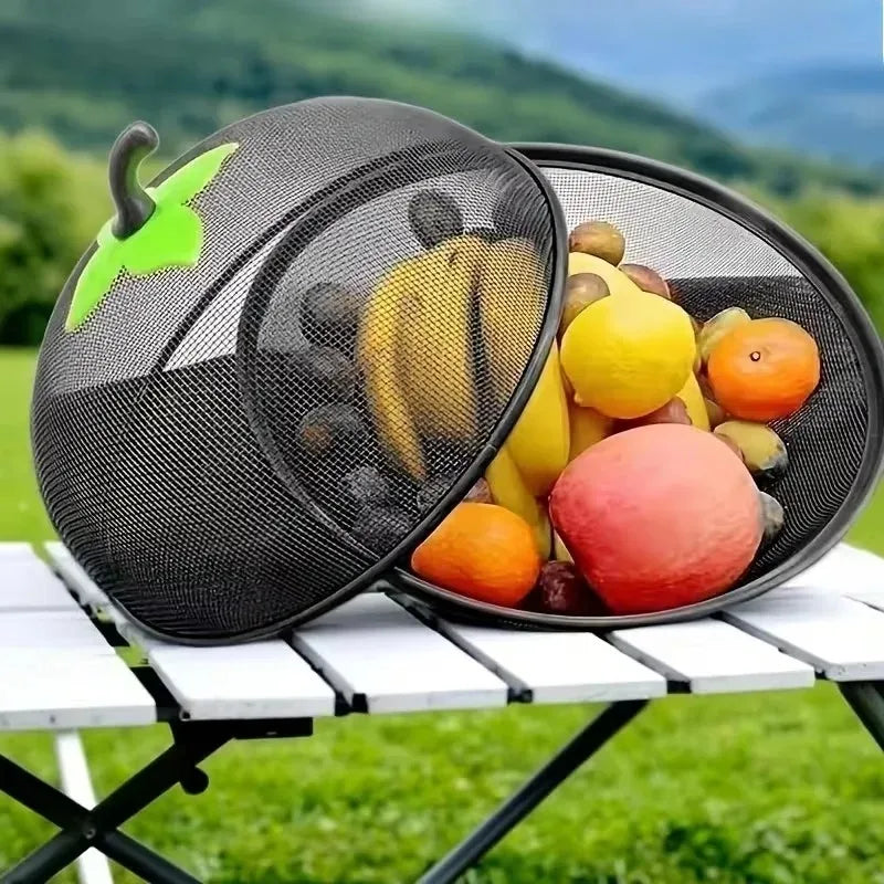 3pcMetal Fruit Basket with Mesh Cover, Kitchen Storage Rack Suitable for Home and Outdoor - Easy To Clean and Moisture Resistant Oasis Select
