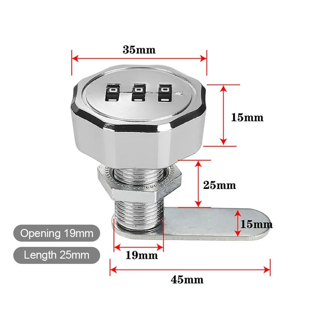 Cabinet Mailbox Password Locker 3 Digital Code Combination Lock Cupboard Drawer Password Locker Oasis Select 25mm-Color 1