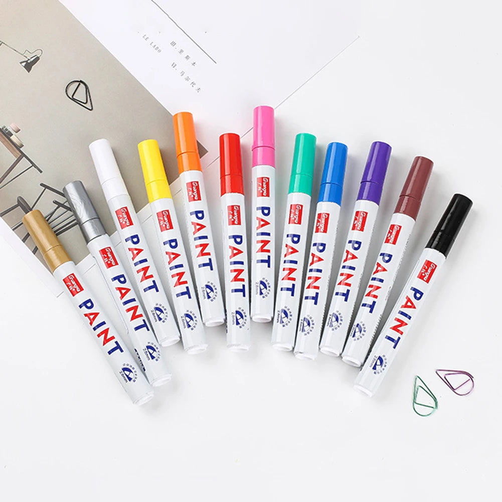 Oil Based Paint Markers – 12-Color Waterproof Fine Tip Set Paint Marker Set Oasis Select