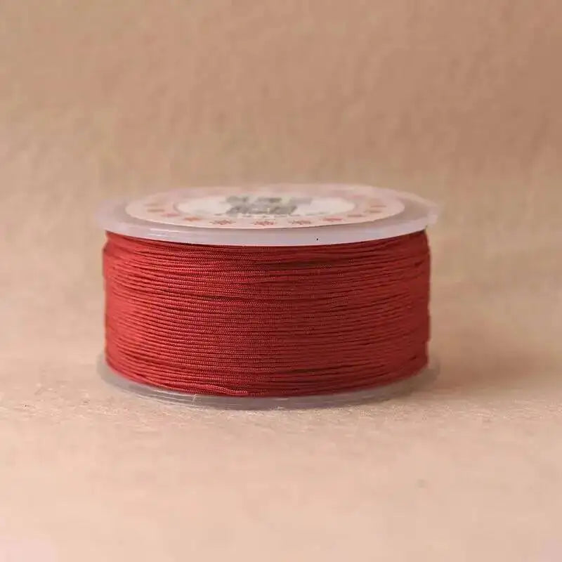 0.8 mm 65m Nylon Cord Thread DIY Tassels Beading String Thread Chinese Knot Macrame Cord Bracelet Braided String Oasis Select 27 deep Red 0.8mm 65m
