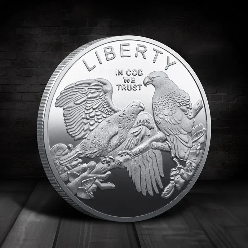 Souvenir Coin American Eagle of Liberty Commemorative Coin Double Eagle Lucky Gold Silver Coin Commemorative Medal Oasis Select
