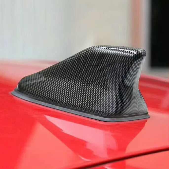 17cm Car Roof Shark Fin Antenna Cover Sticker Carbon Fiber Universal Auto Radio AM FM Antenna Signal Amplifier Car Accessories Oasis Select Carbon Fiber