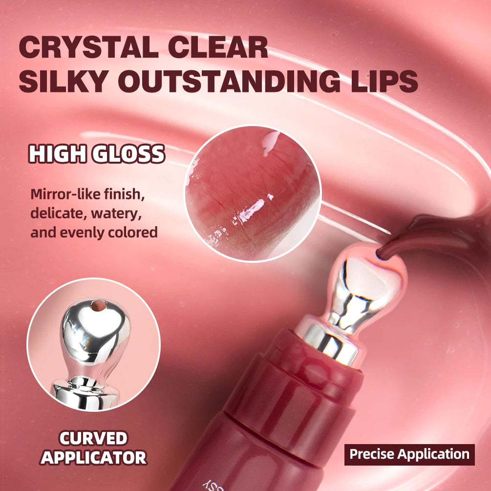 QIBEST Crystal Jelly Lip Gloss Tint – Mirror Shine & Hydrating