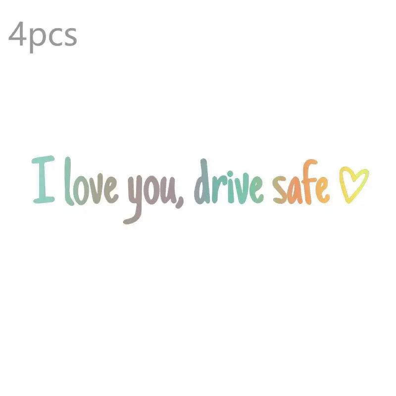Drive Safe I Love You Rearview Mirror Decal - Waterproof Vinyl Car Mirror Sticker - Driving Safety Reminder Adhesive Oasis Select A6
