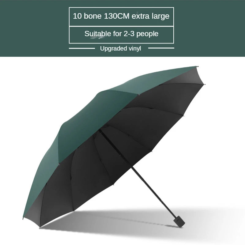 Super Large Folding Umbrella Rain Women Windproof Sunny And Rainy Paraguas Male Double Whole Family Umbrellas UBY28 Oasis Select Dark green