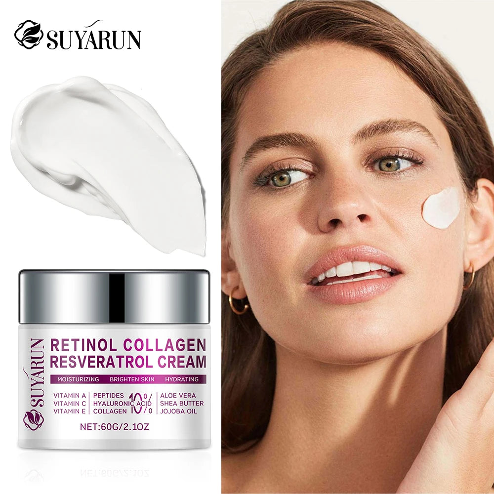 SUYARUN Retinol Resveratrol Anti-Aging Face Cream - Hydrating Night Moisturizer for Wrinkles, Firming & Brightening Skin Care. Oasis Select