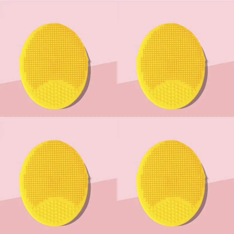 1/4pcs Soft Silicone Baby Bath Head Massage Brushes Hair Washing Brush Scalp Comb Kids For Newborn Bath Wipe Washing Hair Tools Oasis Select 4pcs yellow
