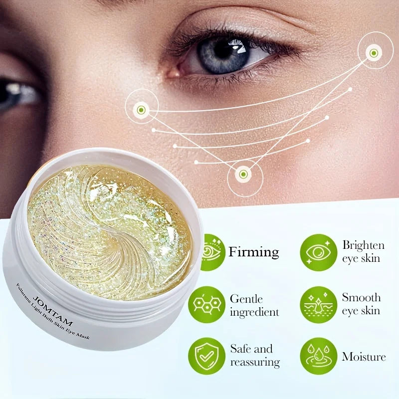 Fullerene Hydrating Eye Masks 30 Pairs – Firming & Moisturizing Under Eye Sheet Mask Oasis Select