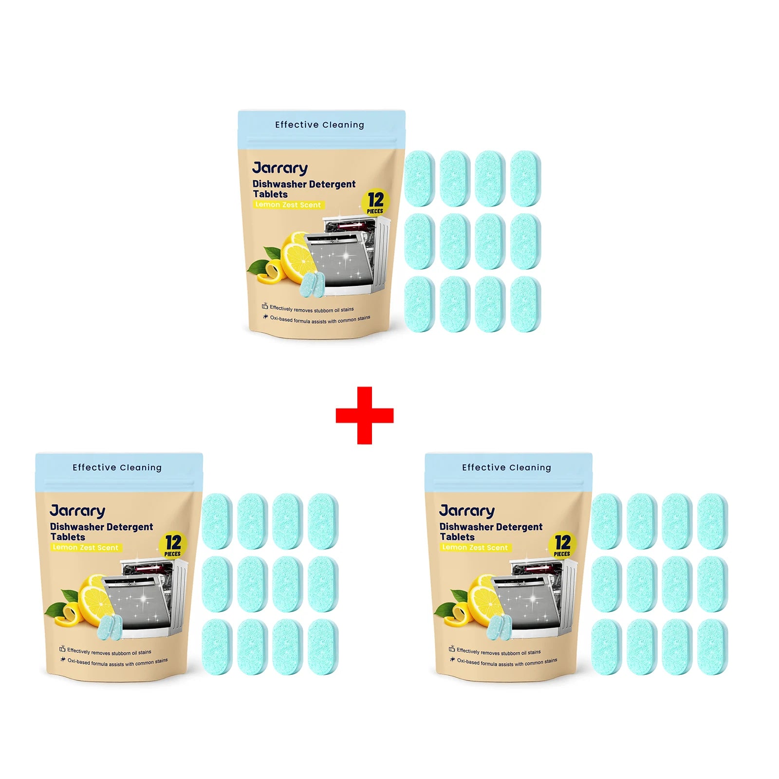 Dishwasher Cleaner Tablets Deep Cleaning & Odor Remove Grease Residue and Grime for Fresher Cleaner Machine Restore Shine Oasis Select 3 X 12pcs boxed