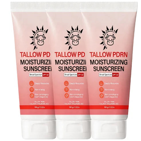 SPF 50 Sunscreen – Tallow PDRN, Collagen, Sensitive Skin SPF Sunscreen Cream Oasis Select Red 100g