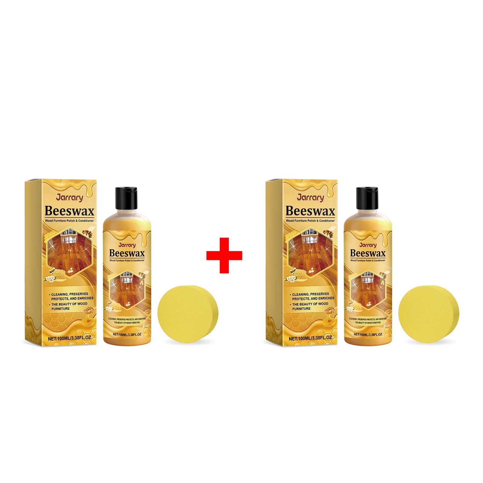 Beeswax Wood Polishing Agent with Sponge Wooden Furniture Polishing Restore Shine Protect Wooden Surfaces Beeswax Wood Care Wax Oasis Select 2pcs