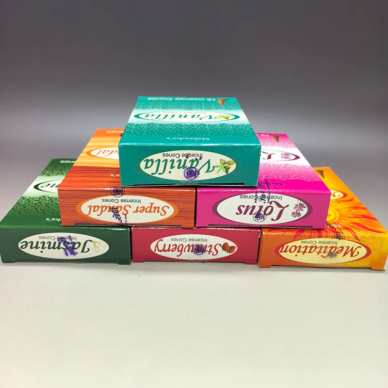 6 Boxes Tower Incense Cones Mahendra Rose Lavender Aromatherapy for Smoke Odor Remover Anxiety Relief Meditation Fragrance Oasis Select mixed B 6 boxes