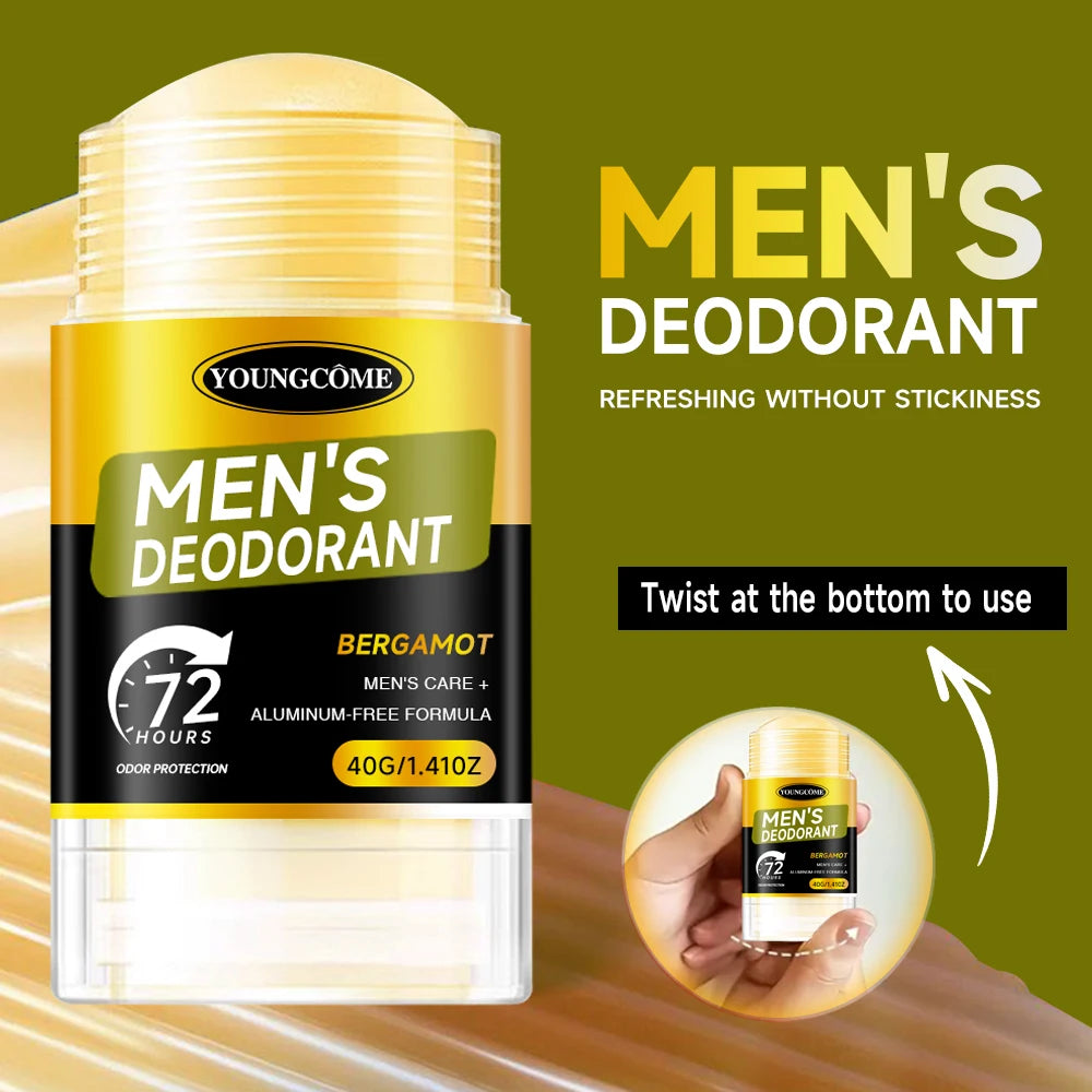 Men Sandalwood Deodorant Stick Anti Sweating Keep Drying Lasting Fragrance Remove Armpit Odor Underarm Refresh Sticks 1/2/4set Oasis Select