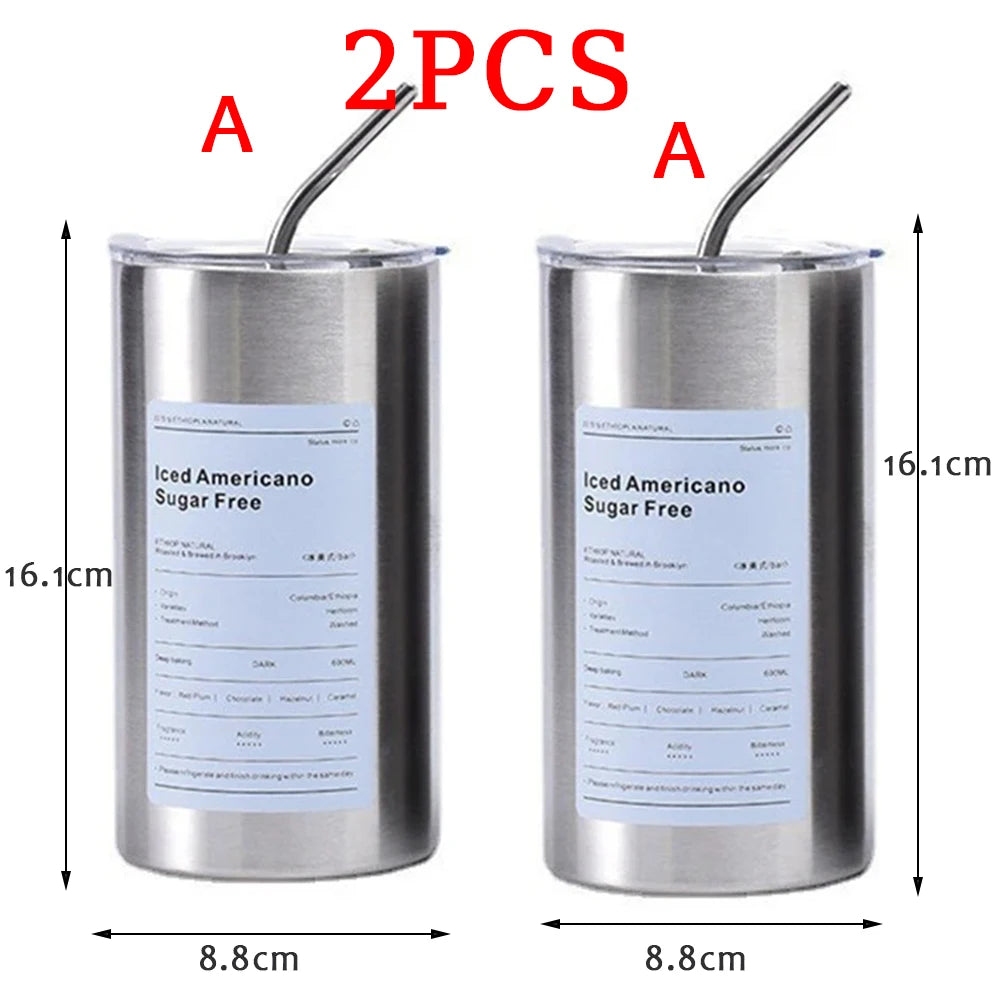 600ml Insulated Thermos Cup – 304 Stainless Steel with Straw Insulated Thermos Cup Oasis Select 2pc A 600ML