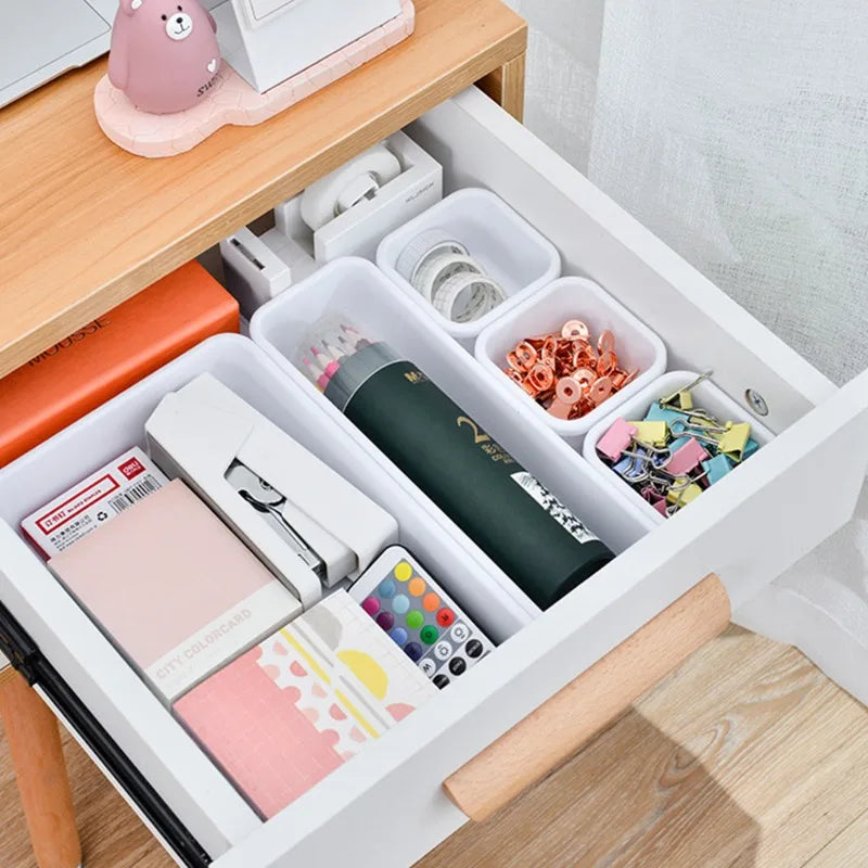 Household Drawer Storage Organizer Covered Sundries Container Jewelry Makeup Tray for Bathroom Kitchen Closet Oasis Select