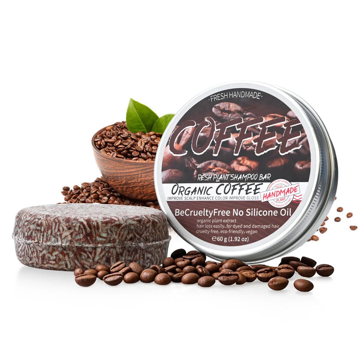 Coffee Glycerin Solid Shampoo Bar – Nourishing Hair Soap 60g
