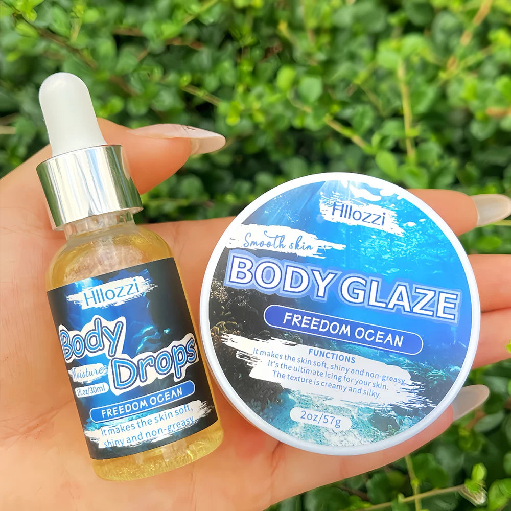 Body Glaze & Body Oil Combination Various flavors Non-greasy Hydrating and moisturizing Body Lotion Massag Oasis Select Ocean Set