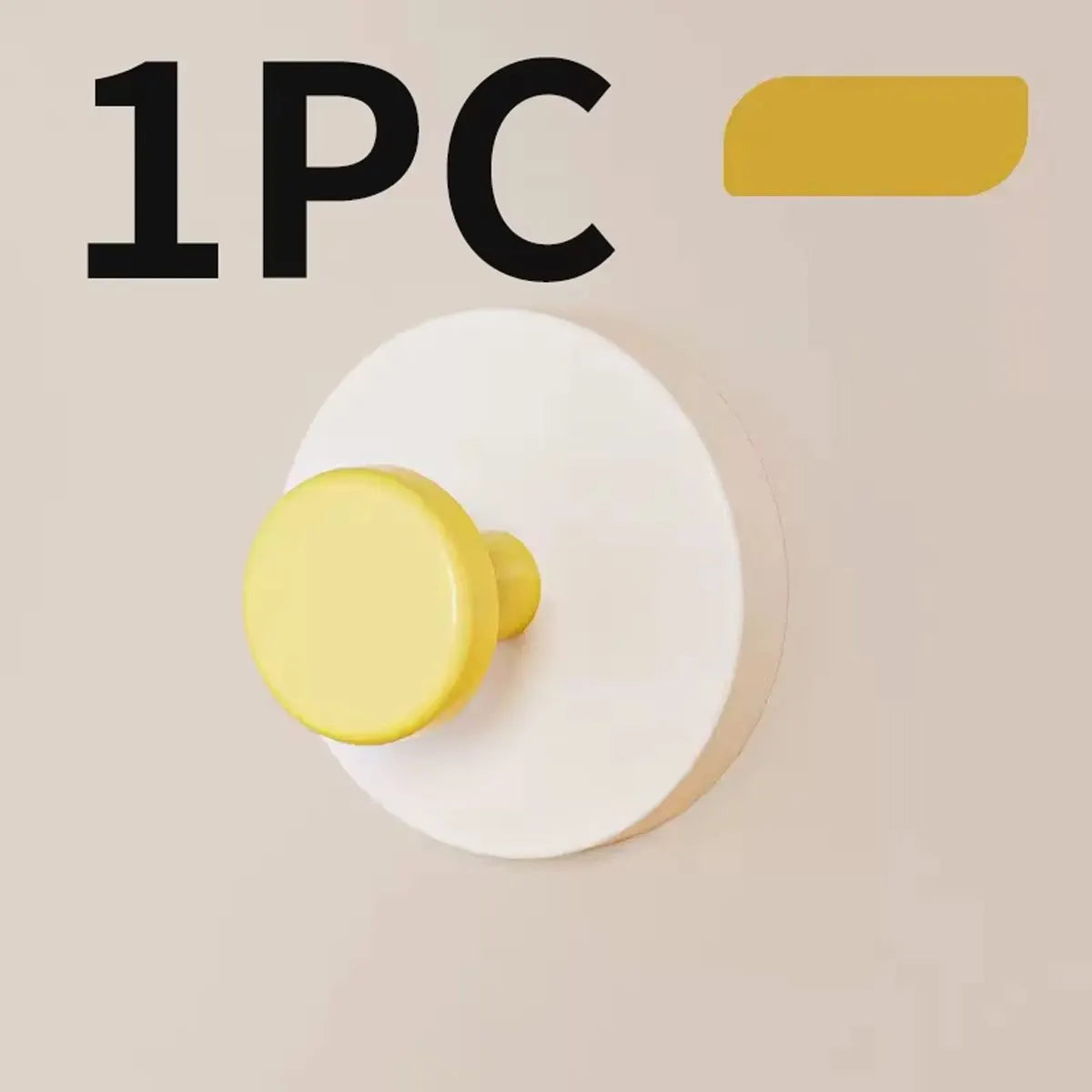 Colorful strong suction cup hook, no punching bathroom kitchen hook - movable, suitable for keys, towels, bags, dolls Oasis Select Yellow 1pc
