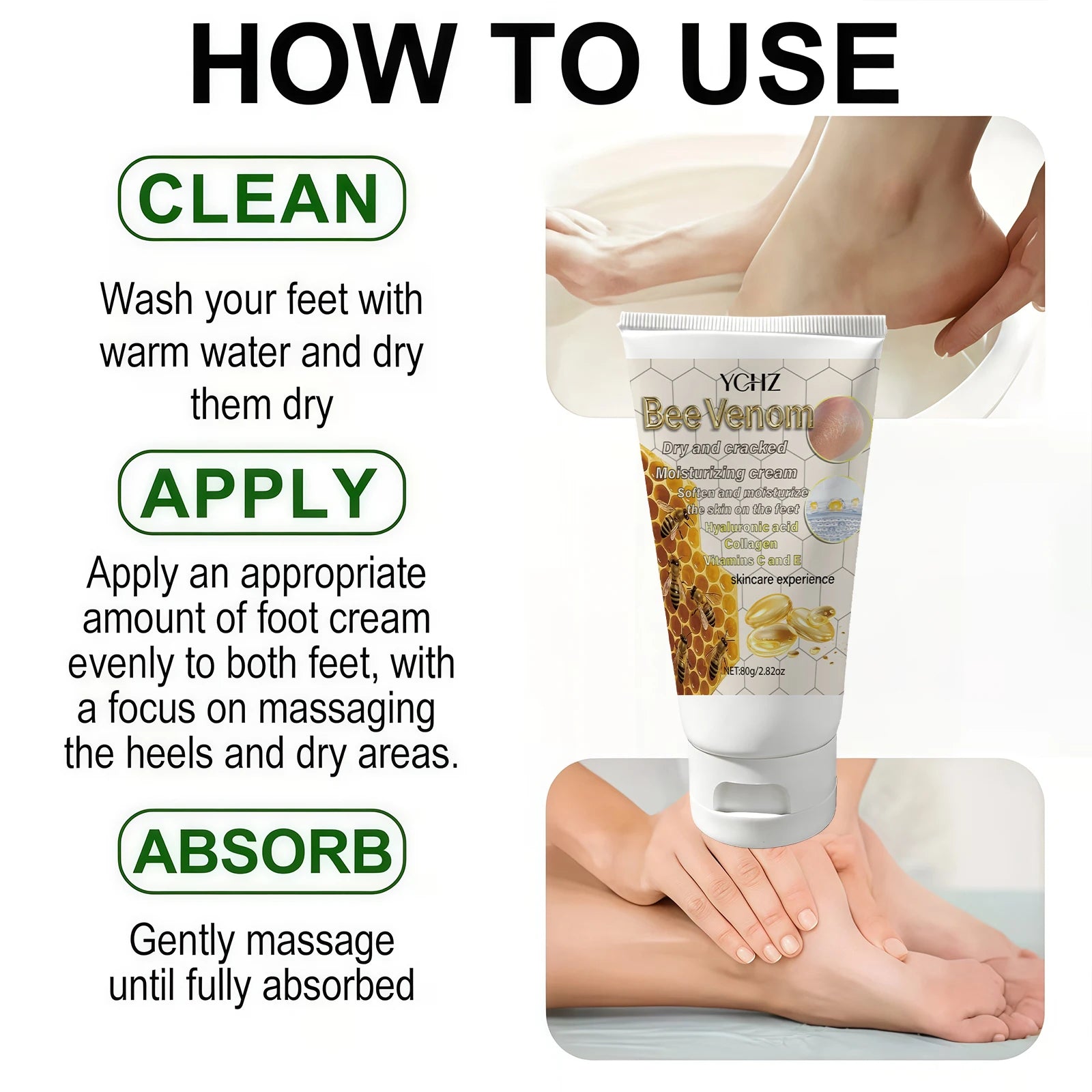 YCHZ Bee Venom Moisturizing Hand & Foot Cream 80g