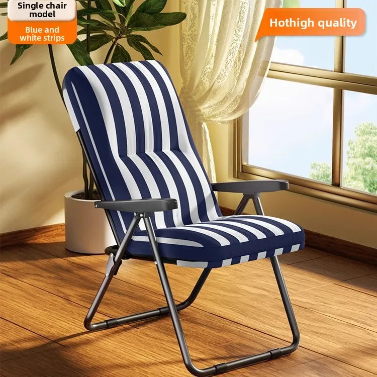 Folding recliner home leisure elderly balcony back chair office lunch break sit and sleep dual-purpose chair Oasis Select black
