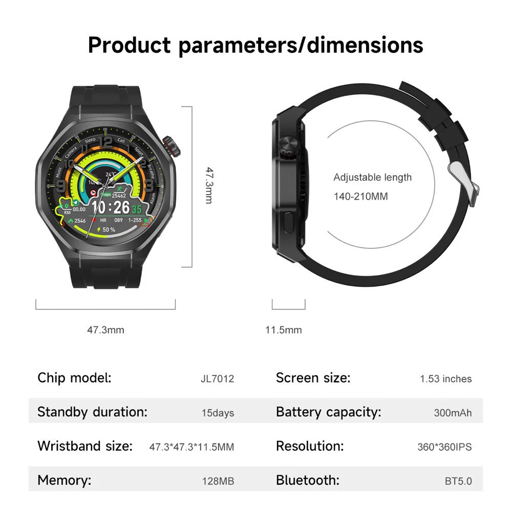 New Outdoors Smart Watch Men SOS GPS Compass BT Call Smartwatch Waterproof Message Push Sports Health Monitor Altitude Pressure Oasis Select