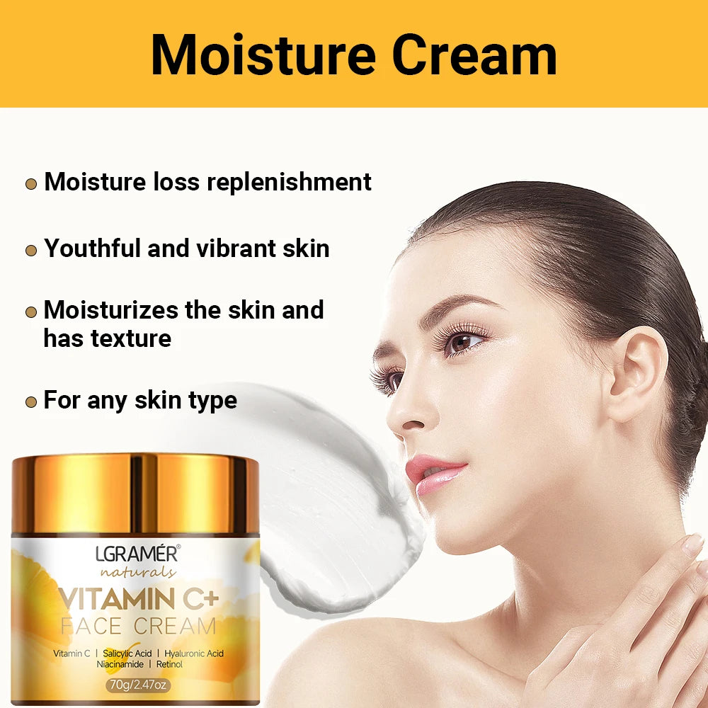 SUYARUN Hyaluronic Acid & Honey Vitamin C Face Cream - Brightening Anti-Aging Moisturizer, Hydrating Day/Night Cream for Skin. Oasis Select