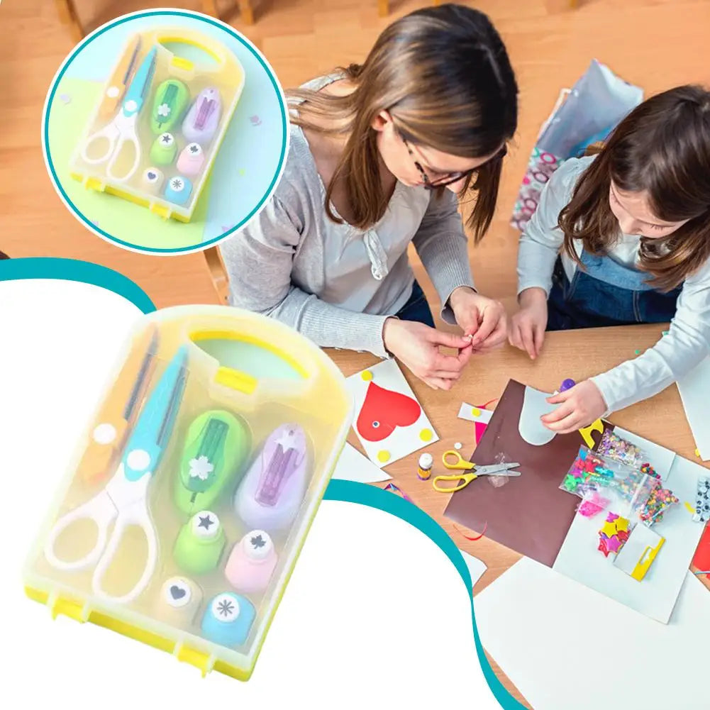 8pcs Creative Hole Punch Set Children's Hole Punch Scrapbooking Paper Punch Greeting Card Craft (Fixed pattern and random color) Oasis Select