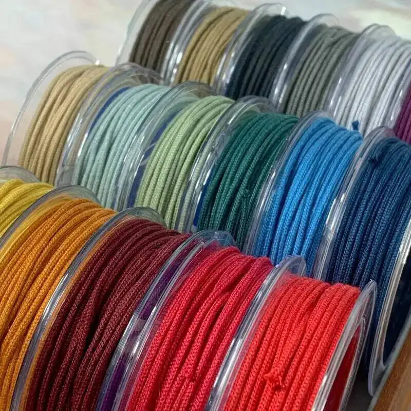 1.2/1.5/2.0MM Chinese Knotted Rope Bright Cord Braided Rope Bracelet Weaving Nylon Cord Diy JEWELRY Necklace Accessories Oasis Select