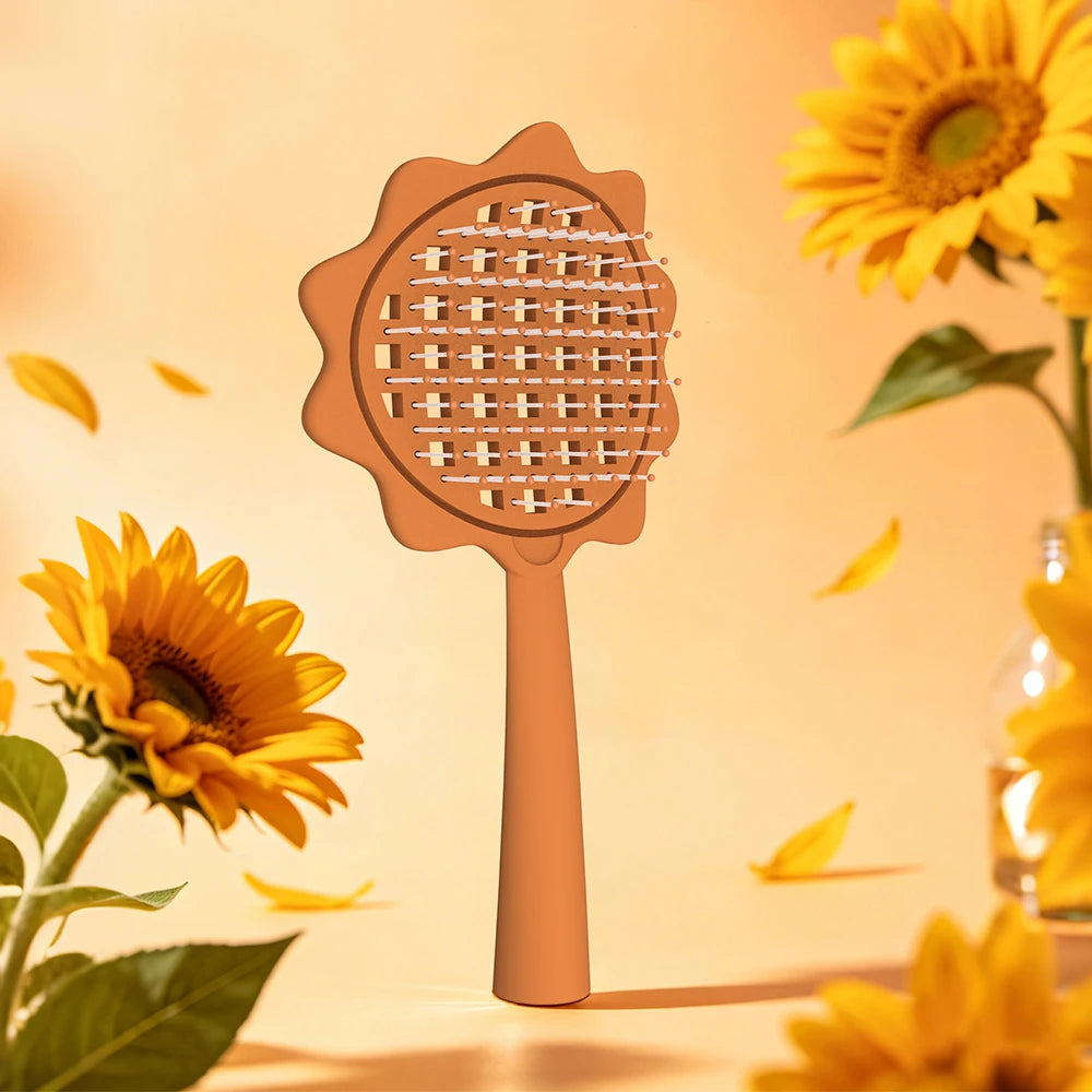 Sunflower Hollow Hair Brush Detangling Comb Scalp Massager Detangling Dry And Wet Use Design Salon Hairdressing Styling Tools Oasis Select M24-x-orange-04