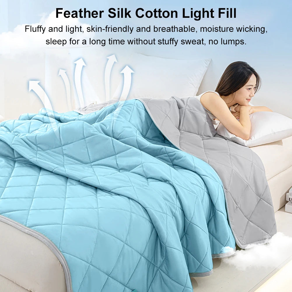 Summer Cooling Blanket Air Condition Comforter Cold Feeling Quilt Washable Lightweight Cold Feeling Quil for Bedroom Living Room Oasis Select