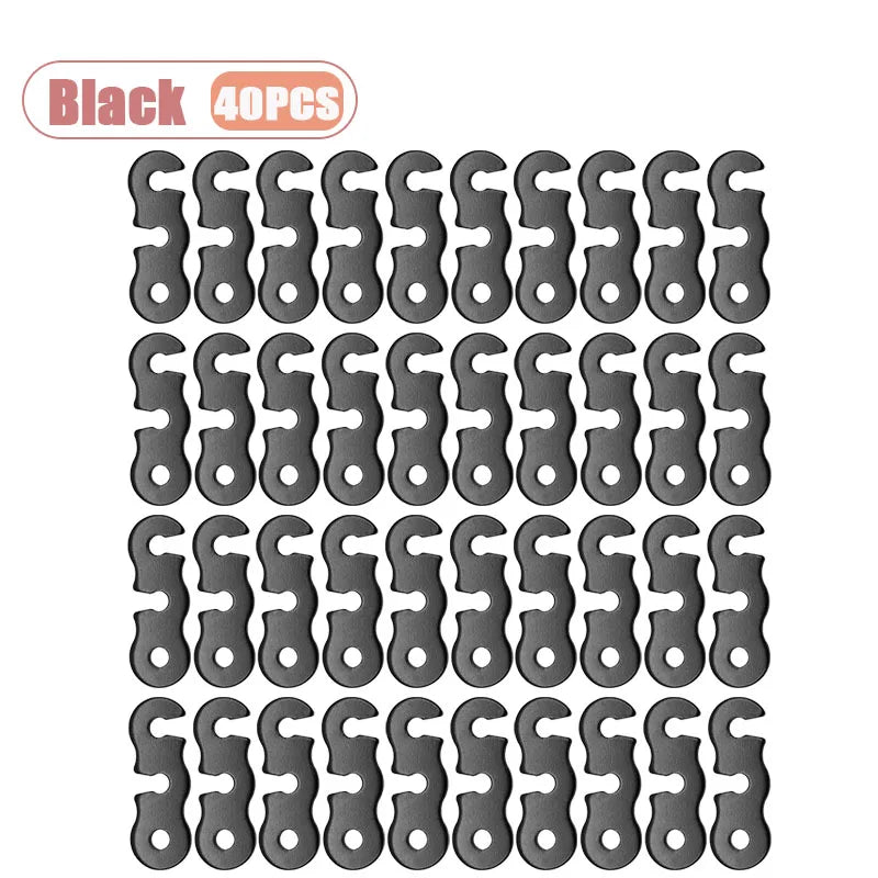 Adjustable Tent Rope Tensioner Easy To Install for Outdoor Camping Hiking Backpacking and Adventure Perfect Camping Accessory Oasis Select Black-40PCS