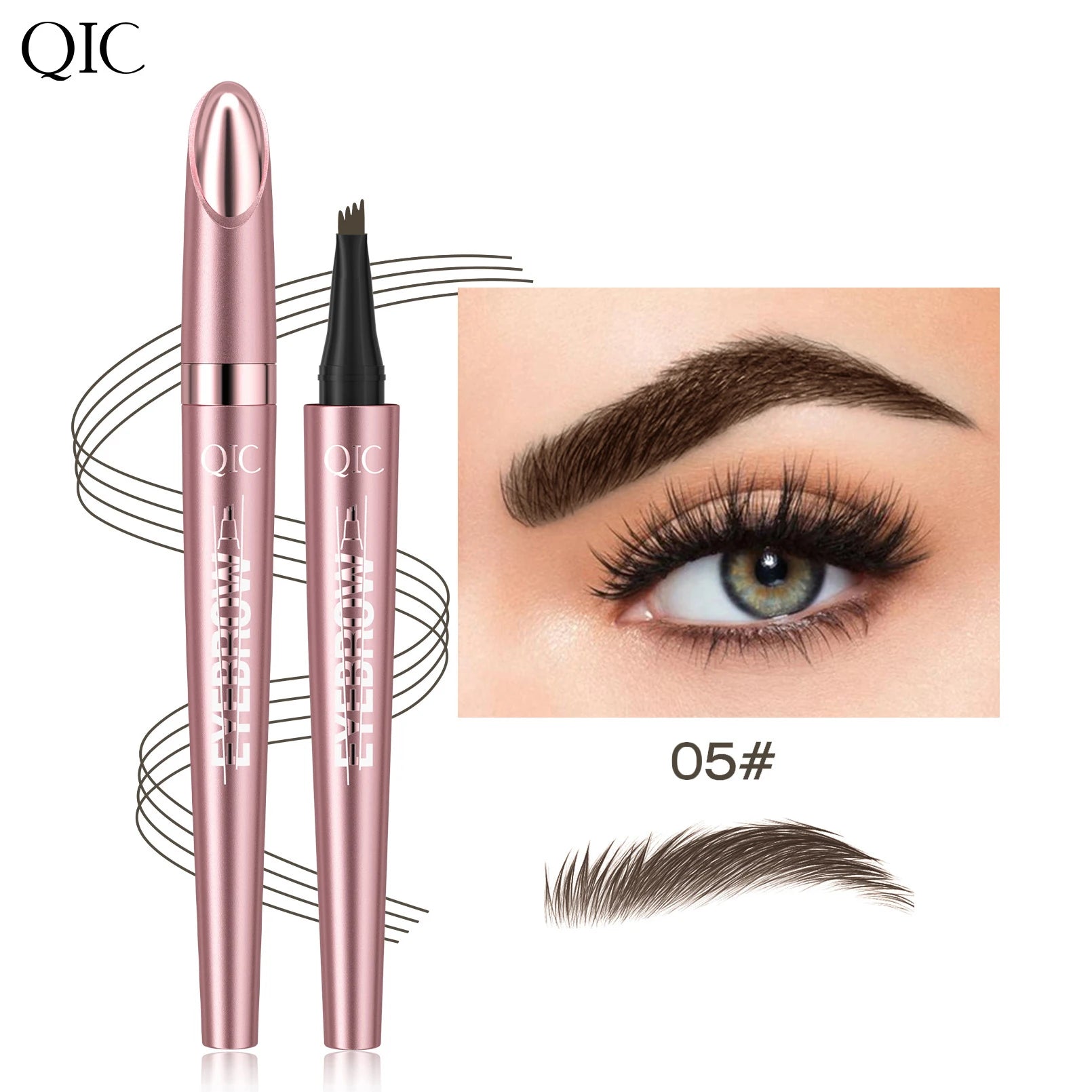 QIC 4-Claw Liquid Eyebrow Pen – 3D Microblading Brow Makeup