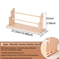 1pc Multi-Functional Wooden Bracelet Tiered Display Stand Head Hairband Jewelry Hanging Rack Bracelet Display Prop Festive Gift Oasis Select yellow-2layer