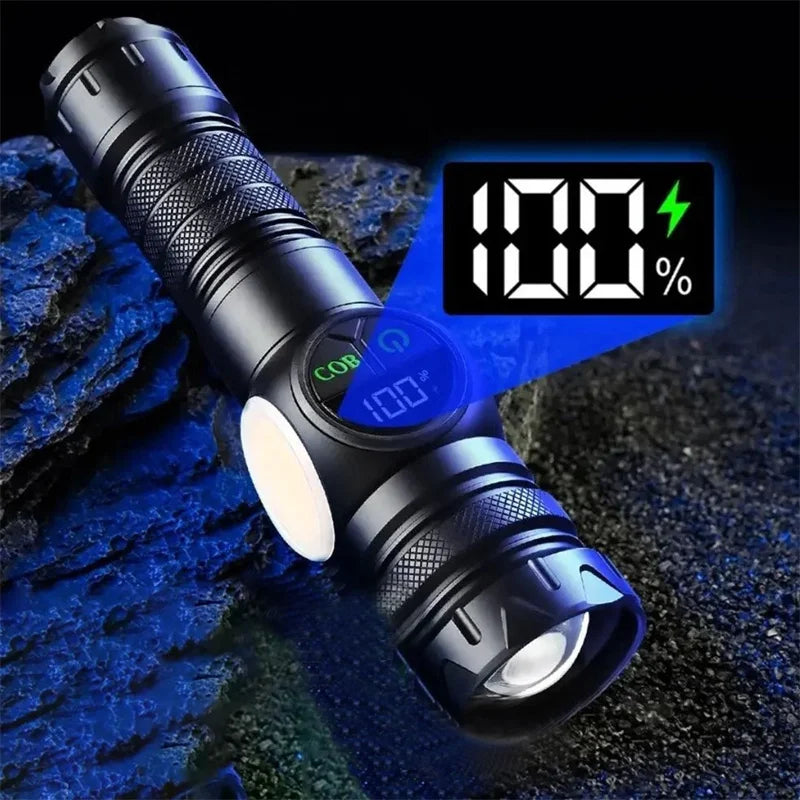 Mikenoon LED Tactical Flashlight | USB Rechargeable, COB Side Light