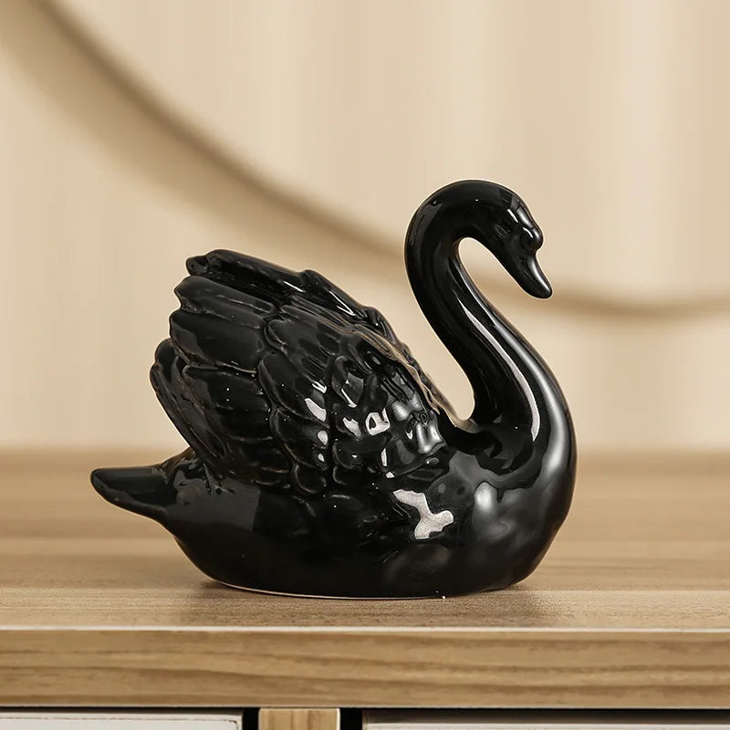1pcs Black and White Swan Ornament Light Luxury Opening Housewarming Gift Home Decoration Nordic Gift Oasis Select