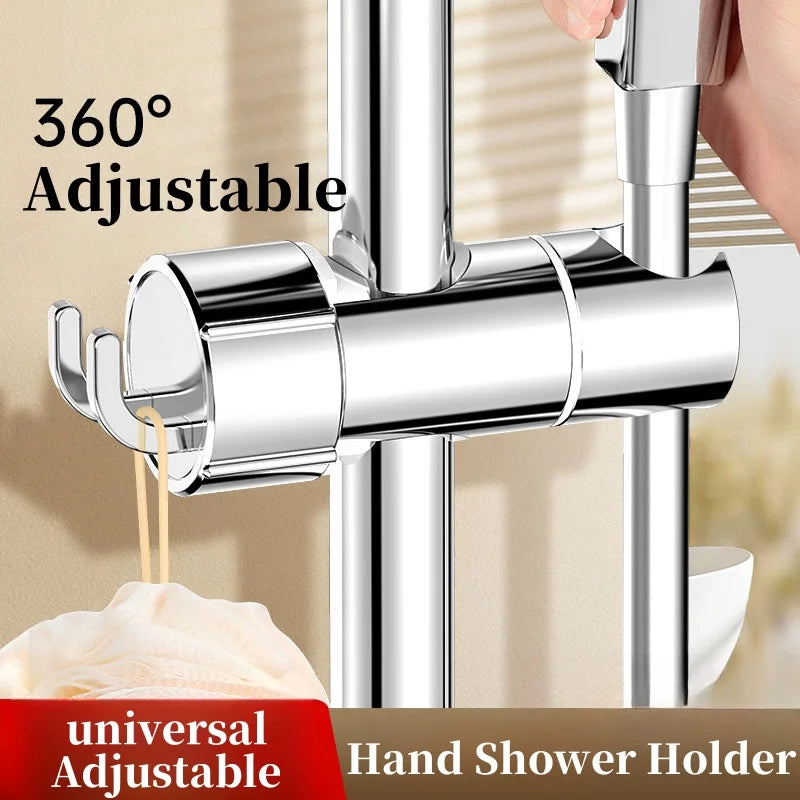 Adjustable Hand Shower Holder ABS Punch Free Wall Mounted Shower Head Bathroom Seat Bracket 360 Rotation Sprayer Holder Oasis Select