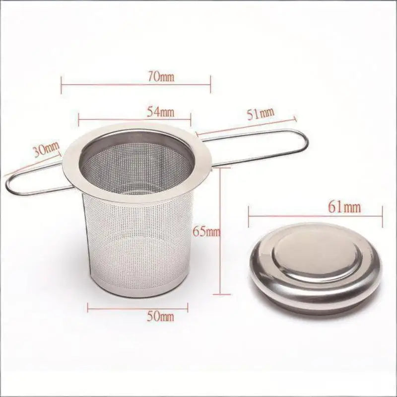 Reusable Stainless Steel Mesh Tea Strainer with Lid for Loose Tea Leaves And Spices Compatible with Teapots And Mugs Oasis Select B