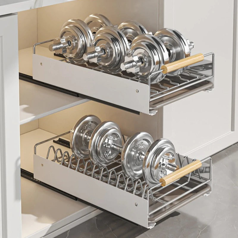 Kitchen cabinet inner shelf, drawer type pull basket, pull bowl, plate and saucer storage rack, stainless steel drain bowl rack Oasis Select