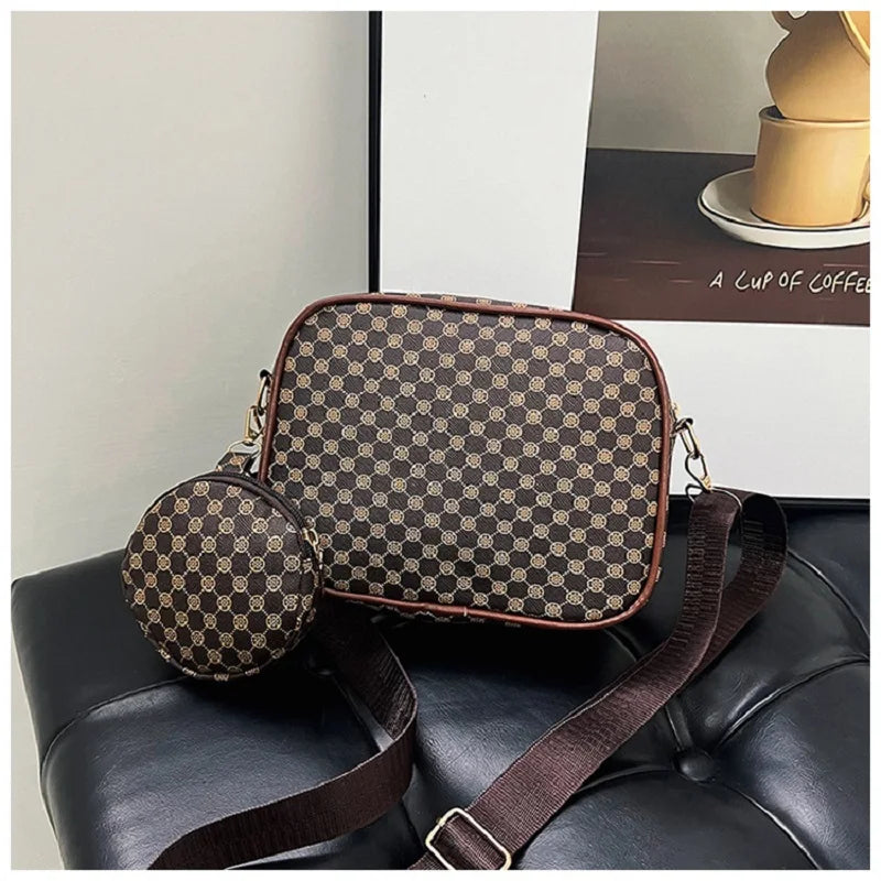 Vintage PU Leather Handbag – Women's Crossbody Shoulder Tote