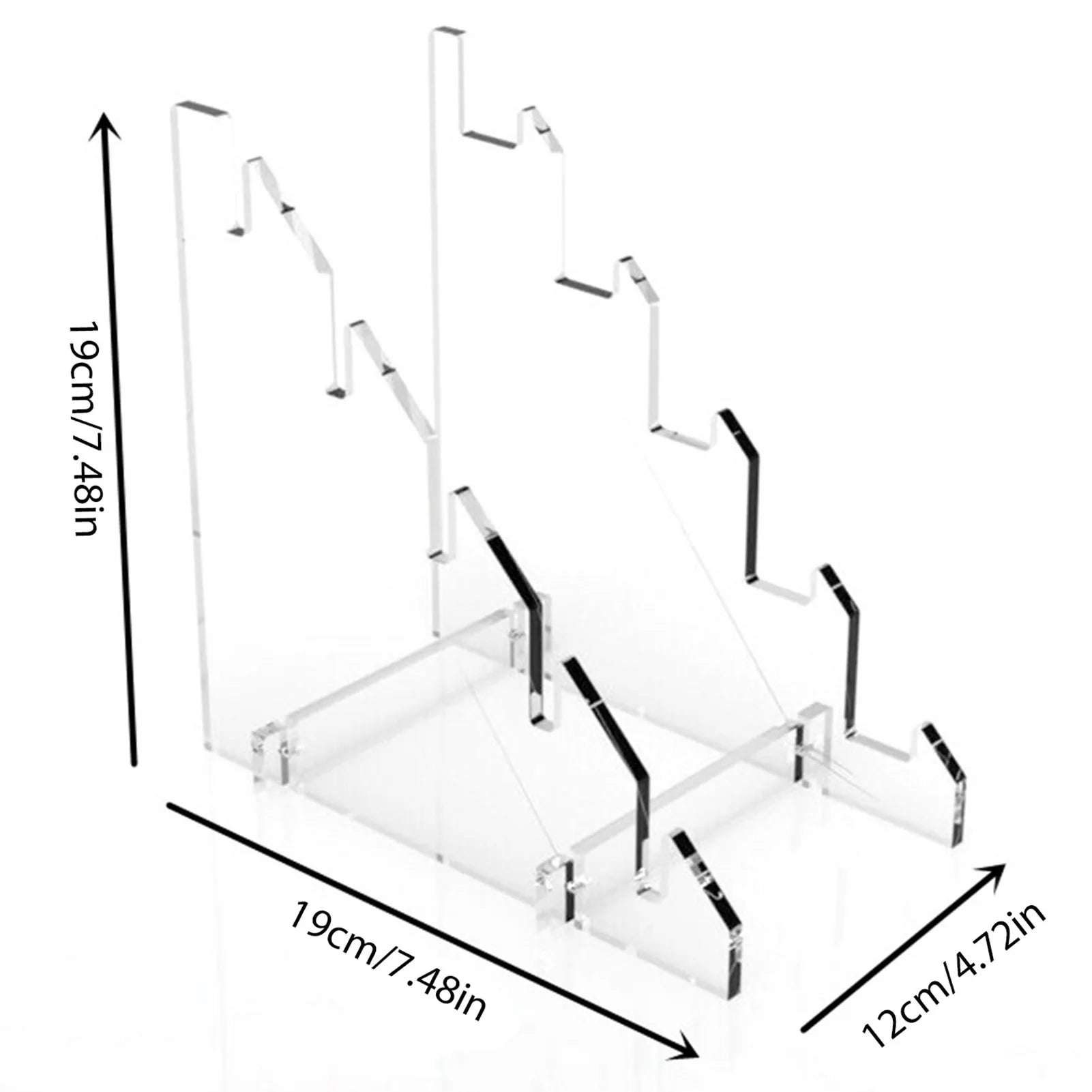 5-Slot Knives Display Stand For Camping Acrylic Transparent Knives Tool Storage Rack Stair Style Display Stand Holder For Campe Oasis Select WHITE
