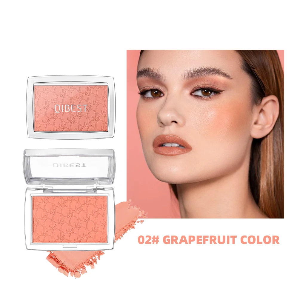 QiBest 3D Embossed Blush Palette – Peach, Pink & Coral Shades