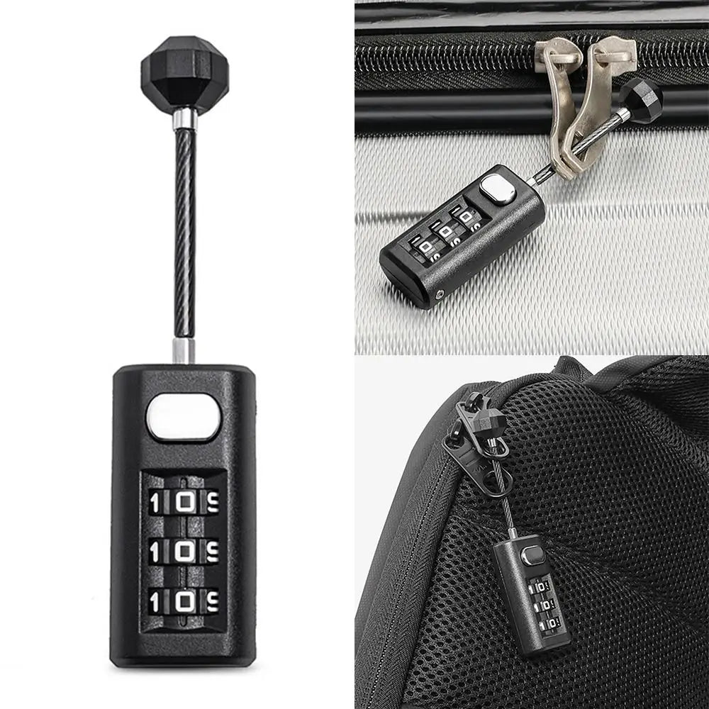 Combination Lock Resettable Coded Lock 3 Digit Password Lock Backpack Zipper Lock Dormitory Cabinet Lock Luggage Padlock Oasis Select