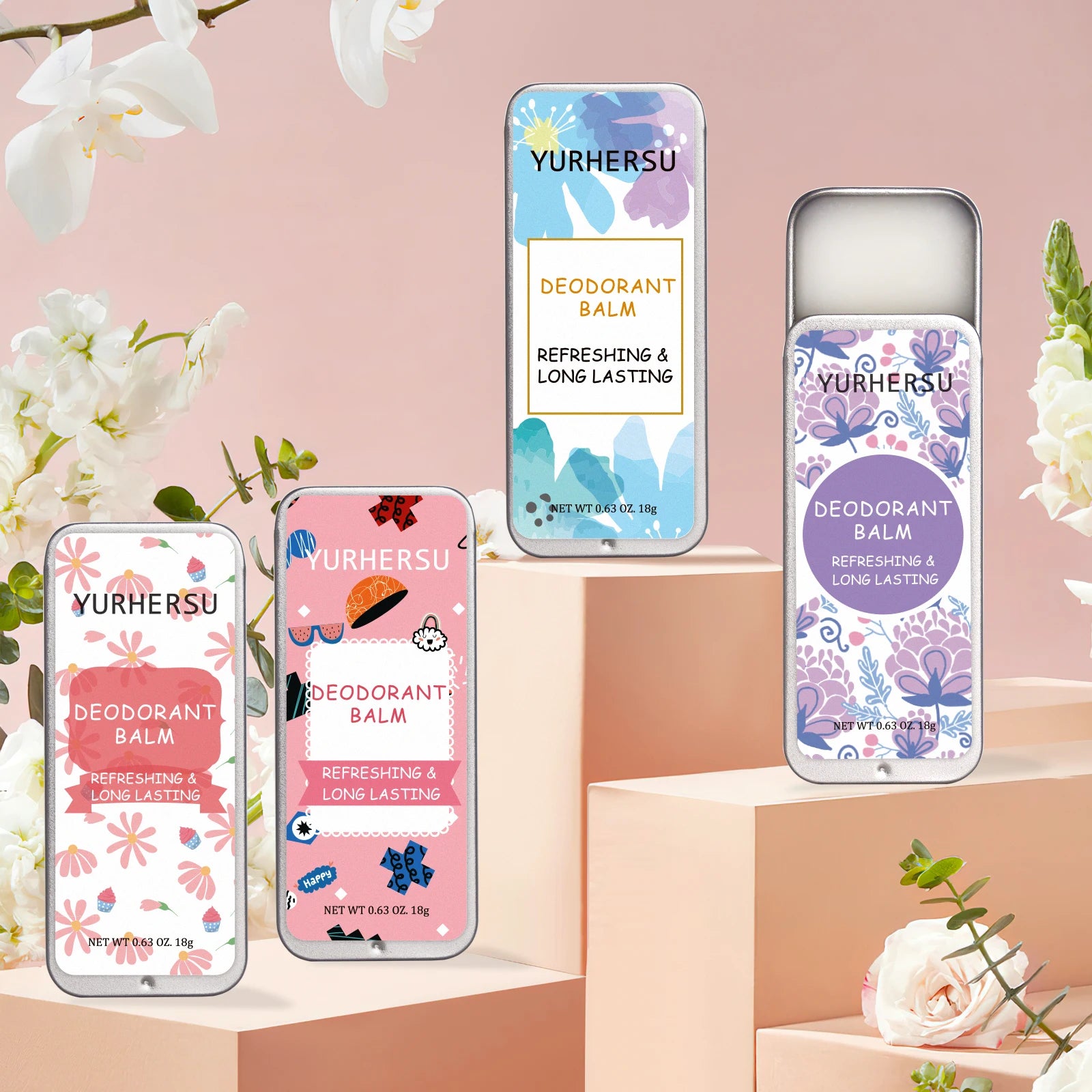 YURHERSU 4-Piece Deodorant Stick Set – Unisex Body Freshness Deodorant Stick Set Oasis Select