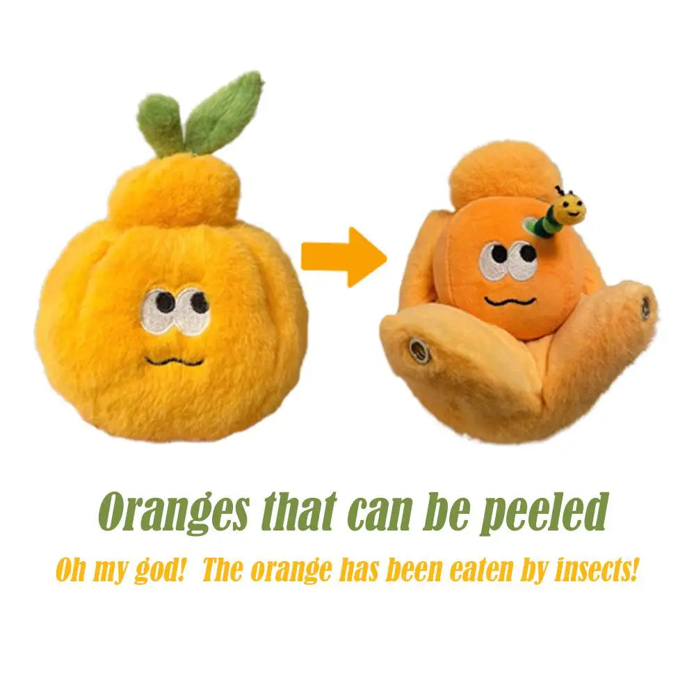 Creative Cartoon Peeled Orange Soft Toy Keychain Stuffed Fruit Bag Pendant Decompression Toy for Kids And Adults Gift Oasis Select