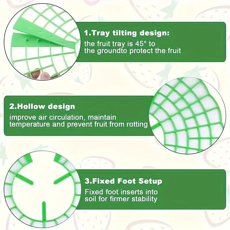 10pcs Green Strawberry Planting Racks, Watermelon Support Frames, 3-Legged Plant Protector, Easy Assembly Plant Accessories Oasis Select