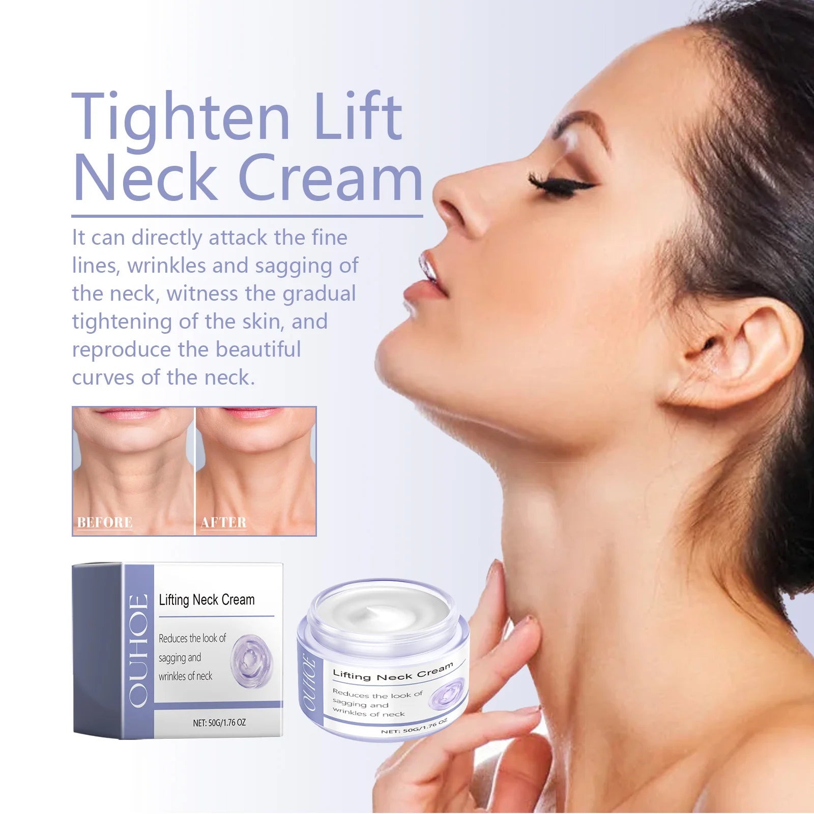 Neck Firming Cream - Hydrating Treatment To Help Reduce Wrinkles & Improve Skin Elasticity - Gentle Nourishing Formula Oasis Select