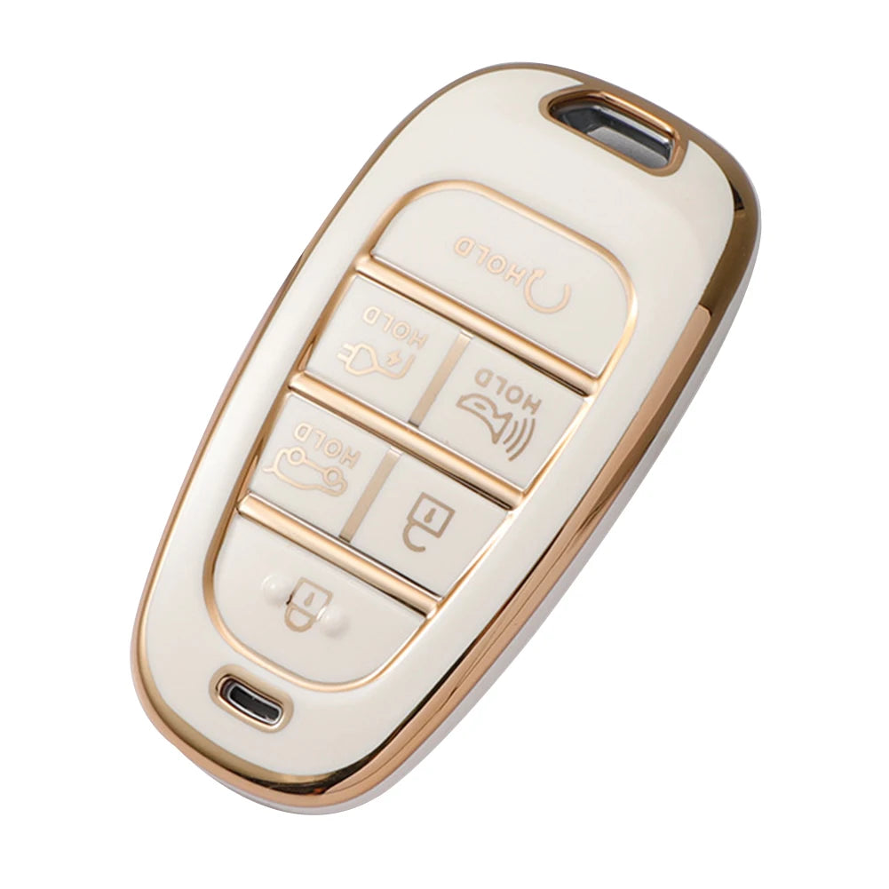 6 Button Car Key Case Cover for Hyundai Models Compatible with For Ioniq 5 For Solaris For Sonata For Hybrid for 2020 2021 Oasis Select